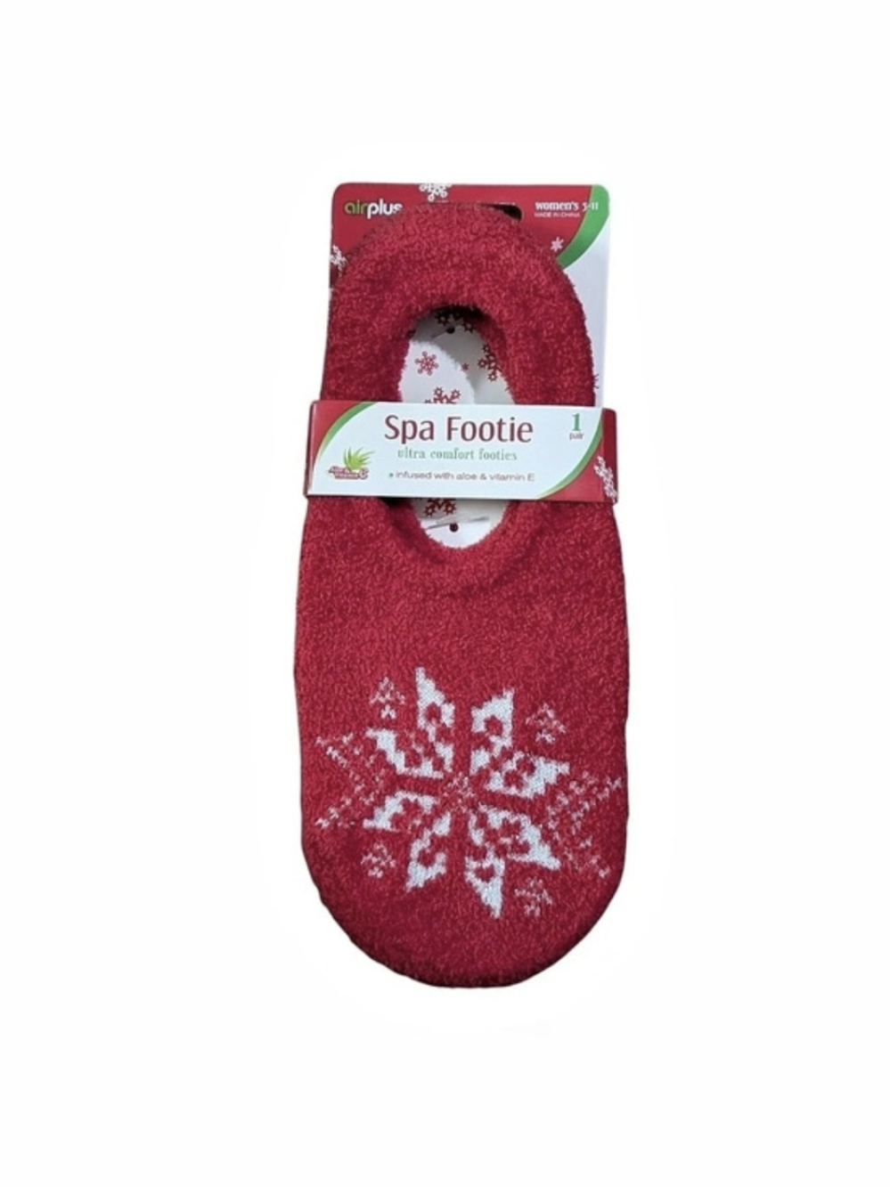 Airplus Spa Footie Ultra Comfort Footies Red Floral Footies Size 5-11